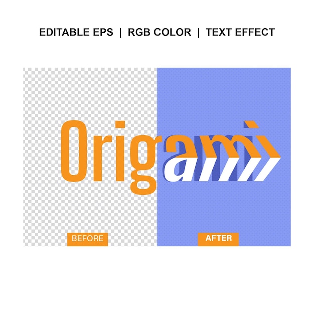 Vector origami text effect