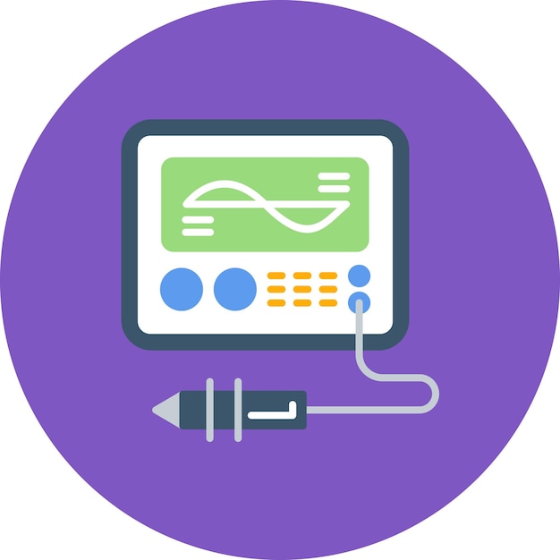 Vector oscilloscope flat illustration