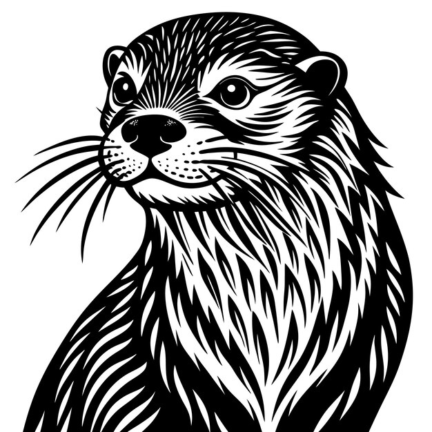 Vector otter logo design icon template in white background
