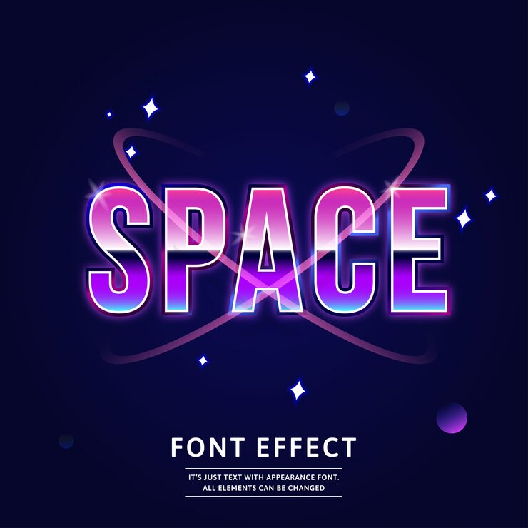Outer Space title modern editable typeface future text effect