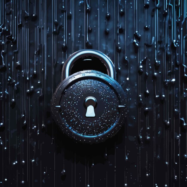Vector padlock on a dark backgroundpadlock on a dark backgroundlock and key with water drops on a dark ba