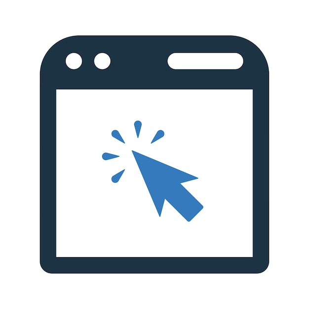 Vector page web click icon simple editable vector illustration