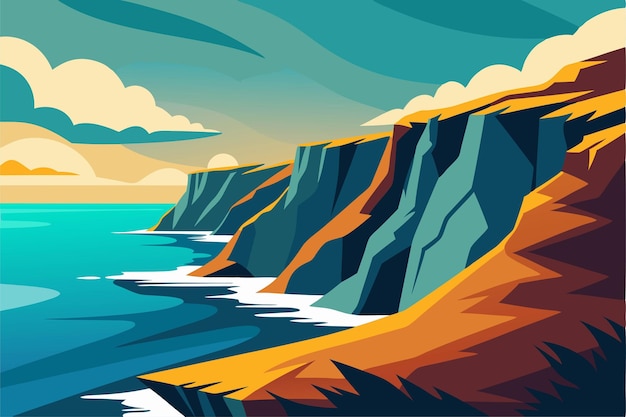 Vector a painting of the cliffs by person