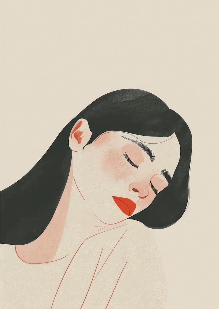 Vector painting portrait female art