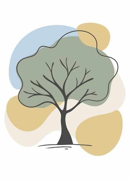 Vector a painting of a tree on a wall james jean