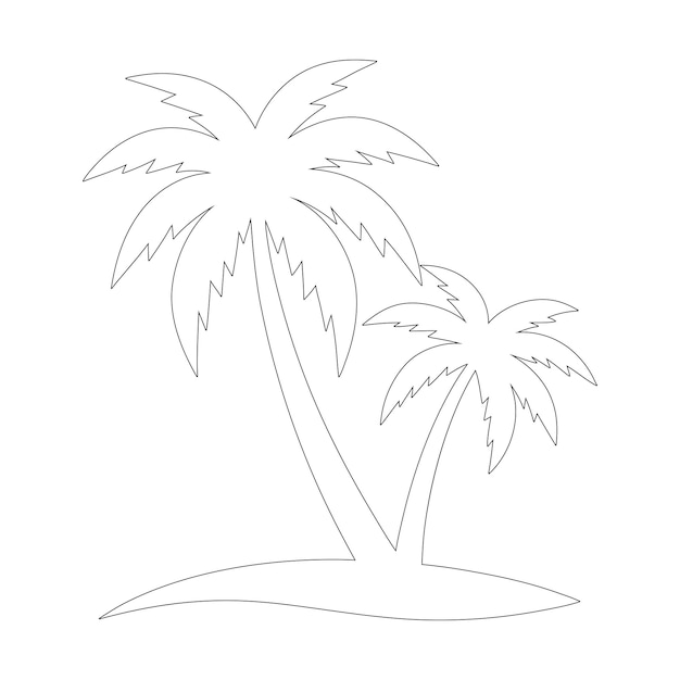 Vector palm tree continuous line drawing minimalist art for digital and print design