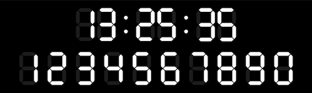 Vector paper calculator digital numbers and shadow design vector illustration digital clock numbers set