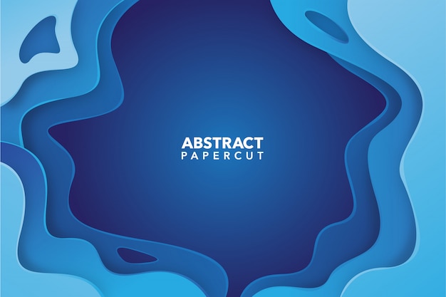 Vector paper cut blue background