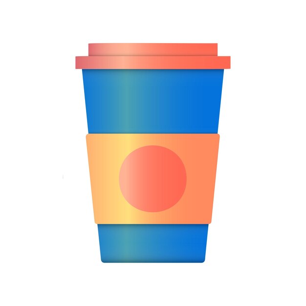 Vector paper glass, cup with lemonade . illustration