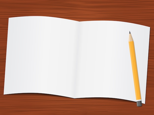 Vector paper on wood background