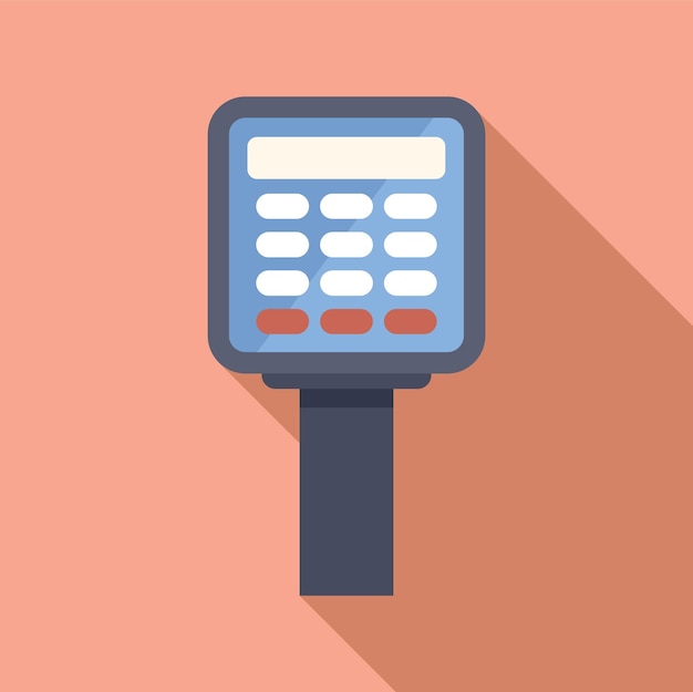 Vector parking meter showing payment information with long shadow