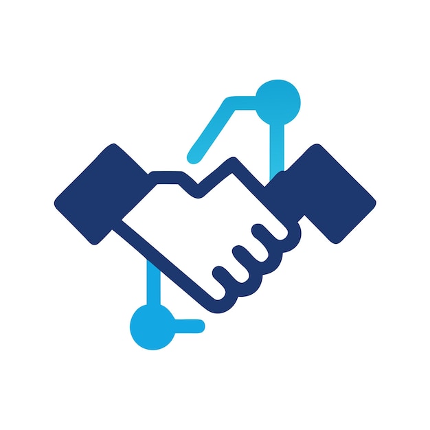 Vector partnership and collaboration icon with connected hands