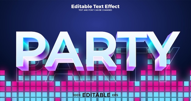 Vector party editable text effect in modern trend style