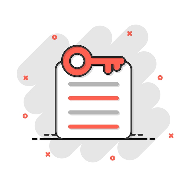 Vector password account icon in comic style