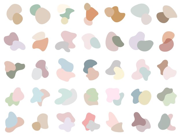 Vector pastel blob shape vector illustration set collection from abstract forms for design and paint