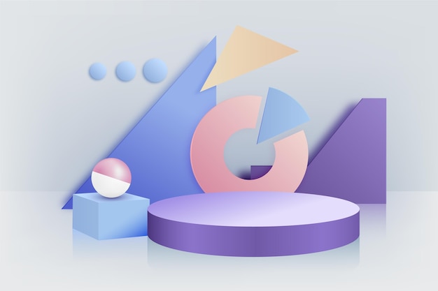 Vector pastel podium in 3d effect