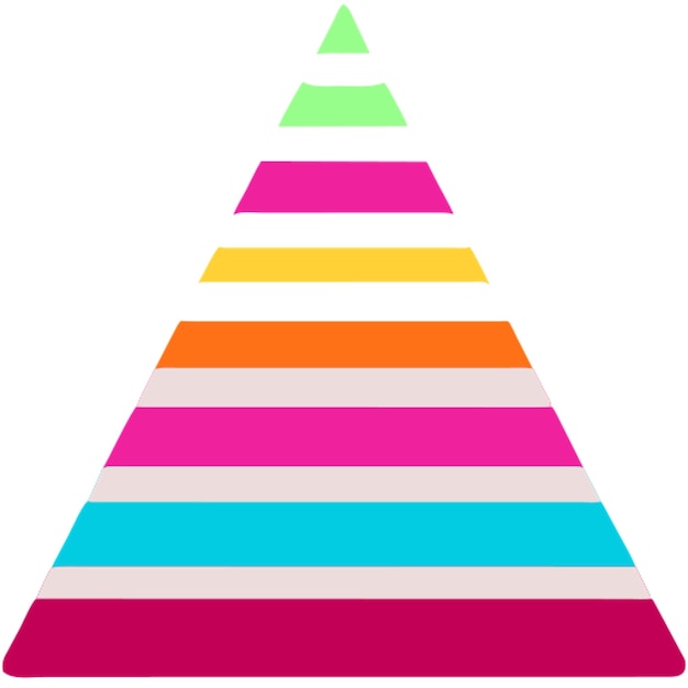 Vector pastel triangles forming a mesmerizing pyramid set against white icon