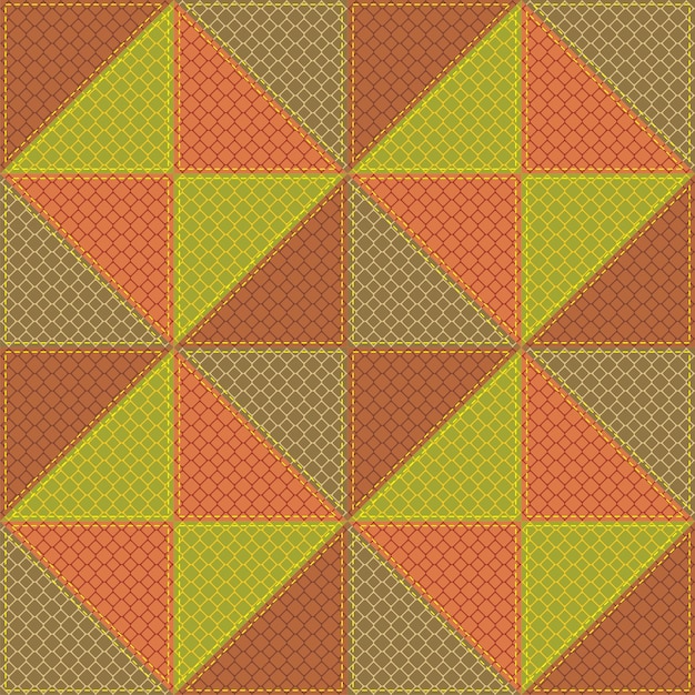 Vector patchwork background with decor elements