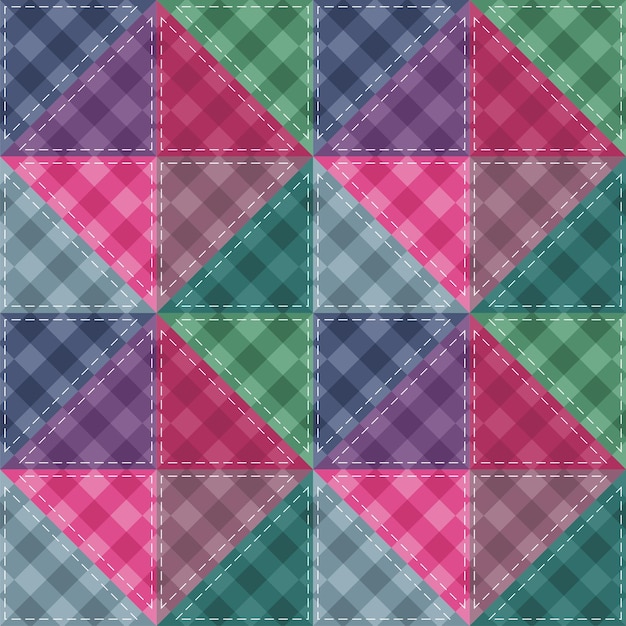 Vector patchwork background with decor elements