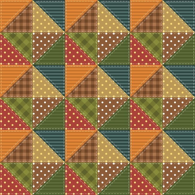 Vector patchwork background with different patterns