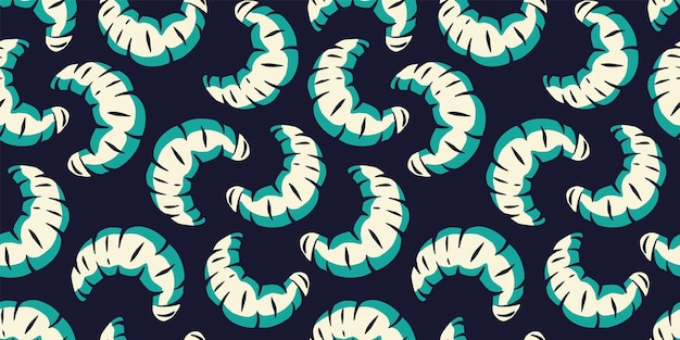 Vector pattern wallpaper with scary maggots for halloween