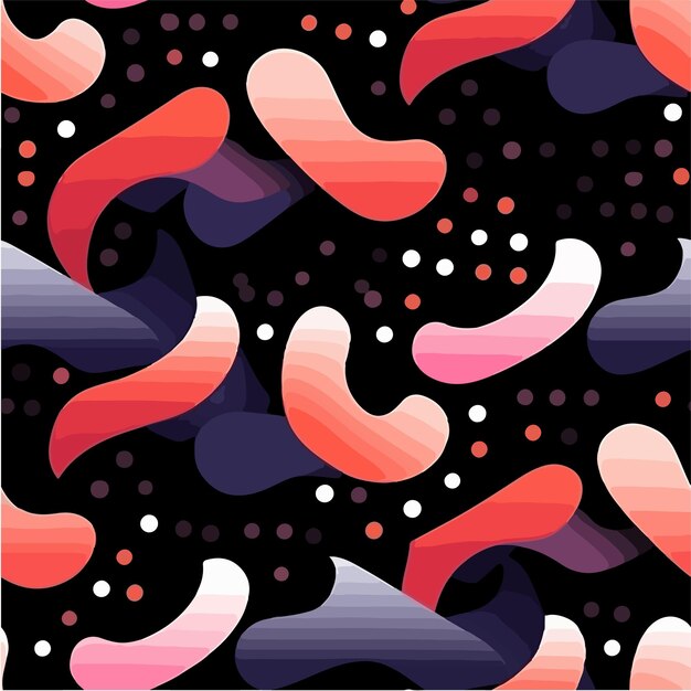 Vector a pattern with red and blue shapes and dots