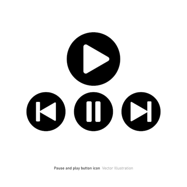 pause and play button icon design vector illustration
