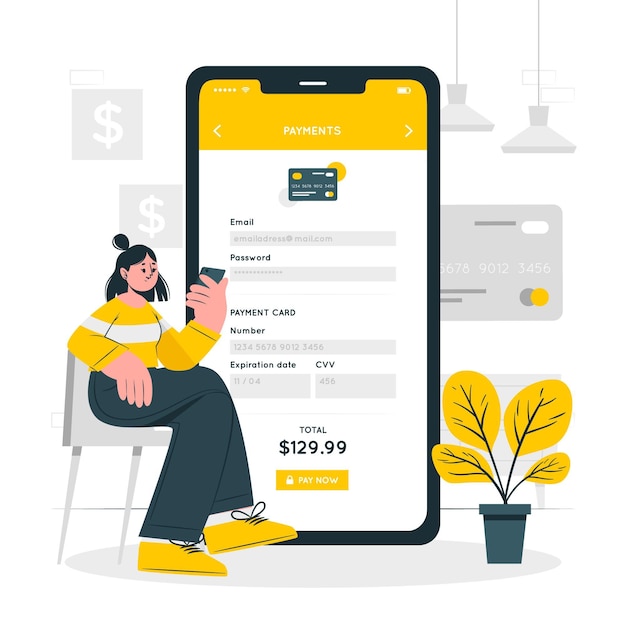Vector payment information concept illustration