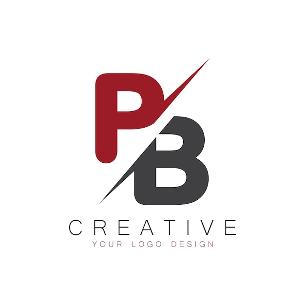 Vector pb initial monogram with letter creative logo