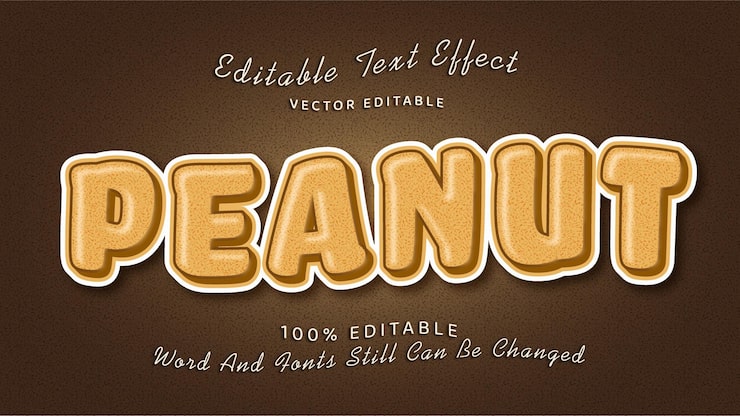 Peanut 3D Bold Text Effect Template