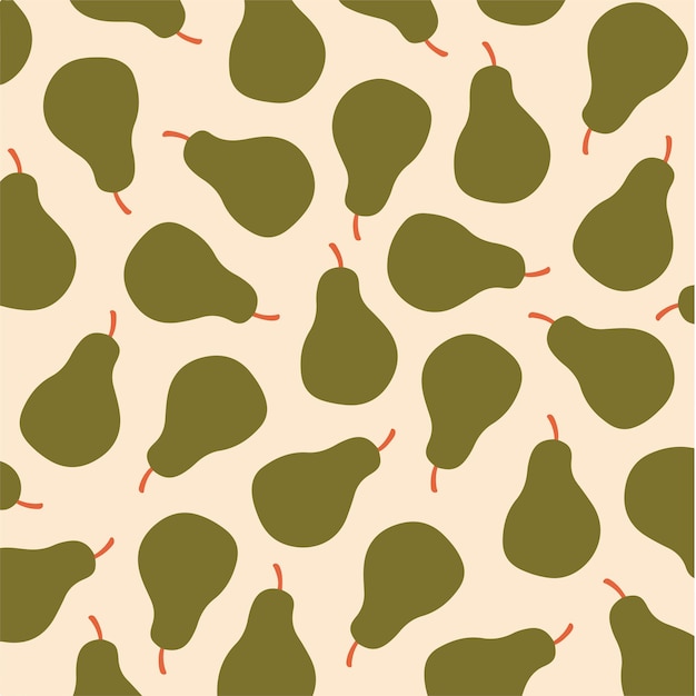 Vector pear pattern background social media post fruits vector illustration