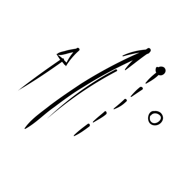Vector pencil style arrow direction icon illustration