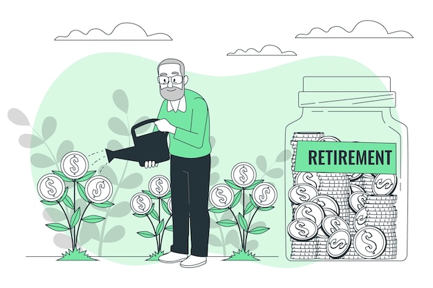 Vector pension plan concept illustration