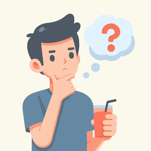 Vector people are thinking in a simple flat design style