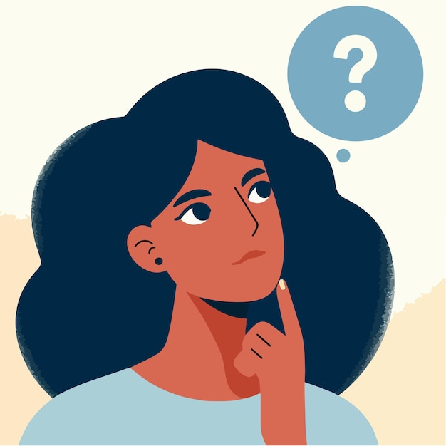 Vector people are thinking in a simple flat design style