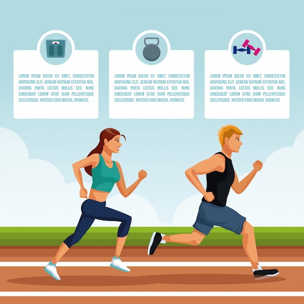 Vector people and atletism infographic 