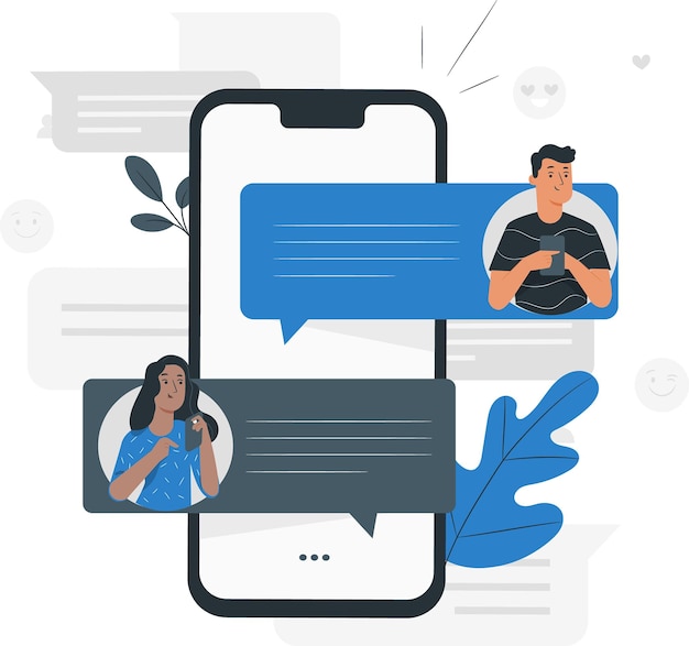 Vector people chatting on mobile phones