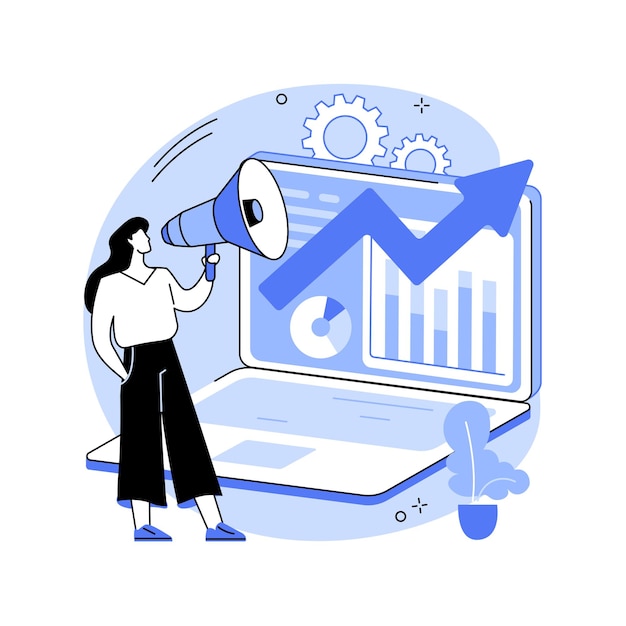 Vector performance marketing abstract concept vector illustration