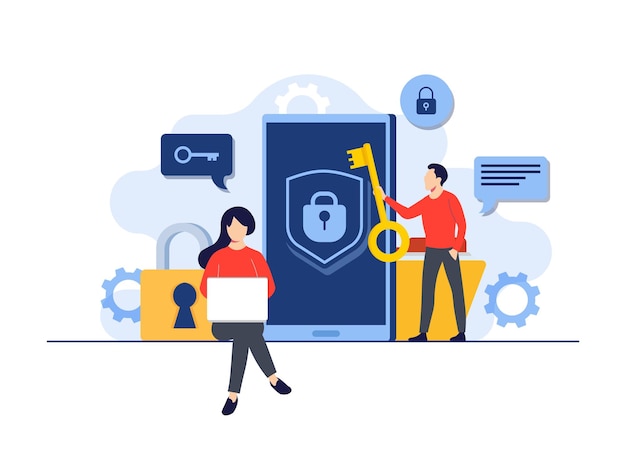 Vector personal data protection cyber security internet security or information privacy password protect