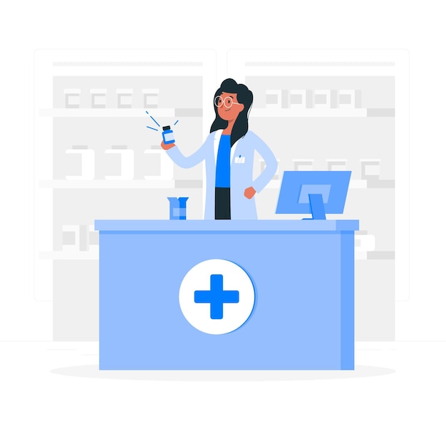 Vector pharmacist concept illustration