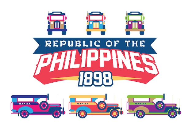 Vector philippine jeepneys - iconic transportation in the philippines