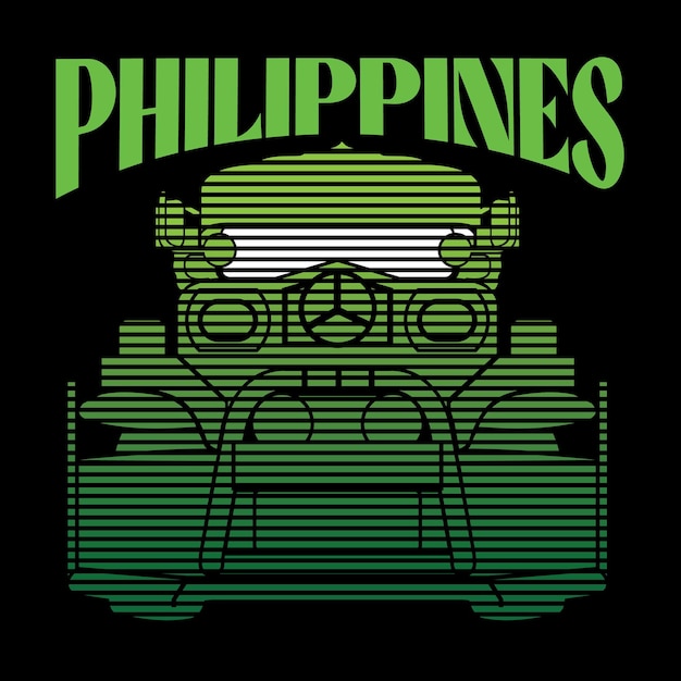Vector philippines jeepney illustration