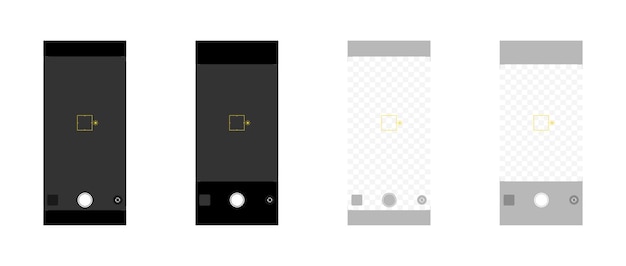 Vector phone camera mockup set icons flat style vector icons