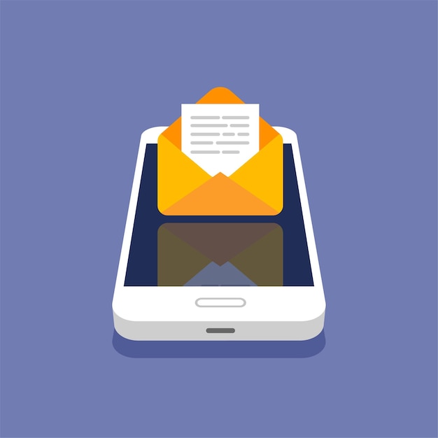 Vector phone notice and new message.