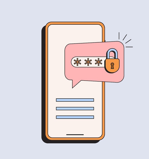 Vector phone with password verification code message on smartphone passcode interface for lock screen or enter password pages vector illustration concept