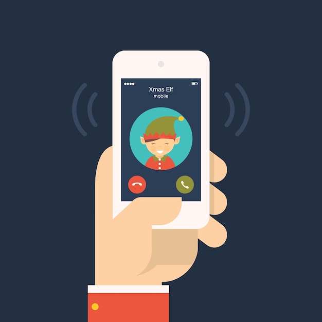 Vector phonecallfromchristmaselfvector