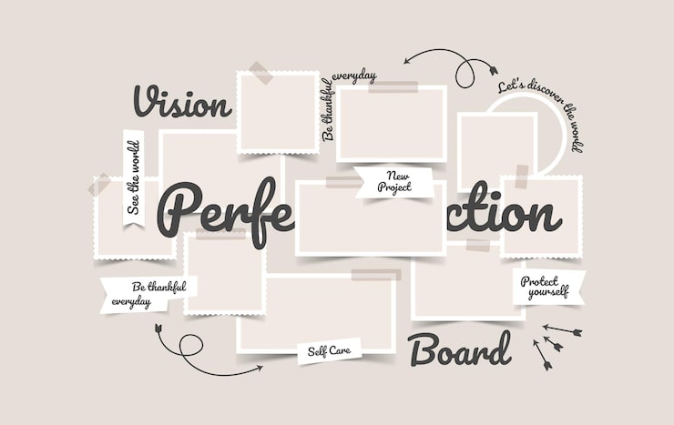 Vector photo collage template moodboard pictures grids