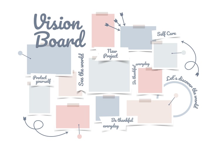 Vector photo collage template moodboard pictures grids