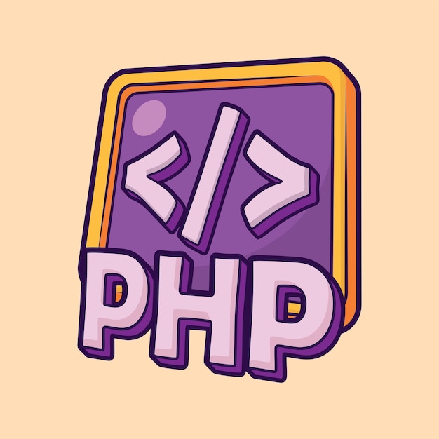 Vector php code script symbol flat design vector illustration