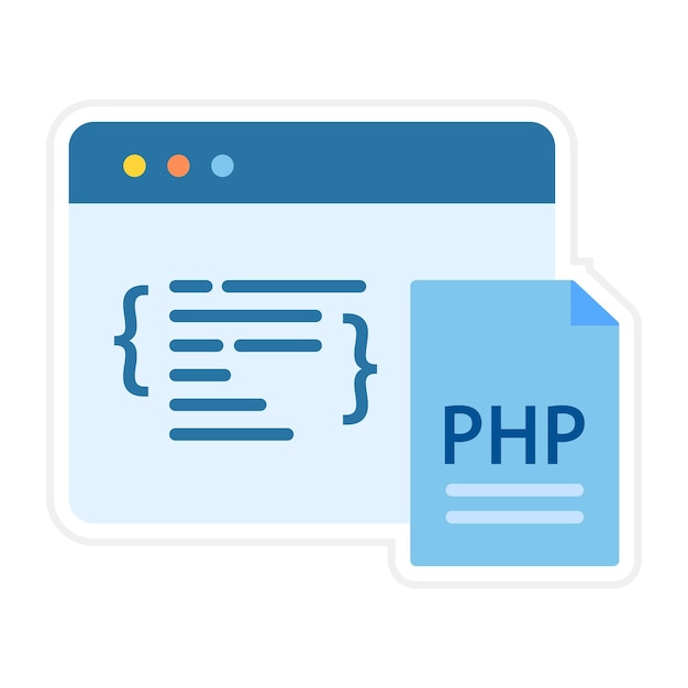 Vector php coding icon vector image can be used for coding and development